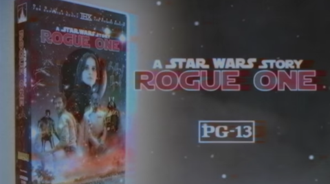 Une publicité pour la sortie de Rogue One en VHS